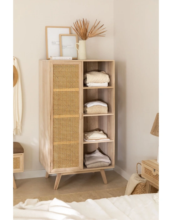 Ahşap tek hazeran kapaklı modern gardrop, dolap