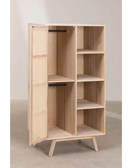 Ahşap tek hazeran kapaklı modern gardrop, dolap