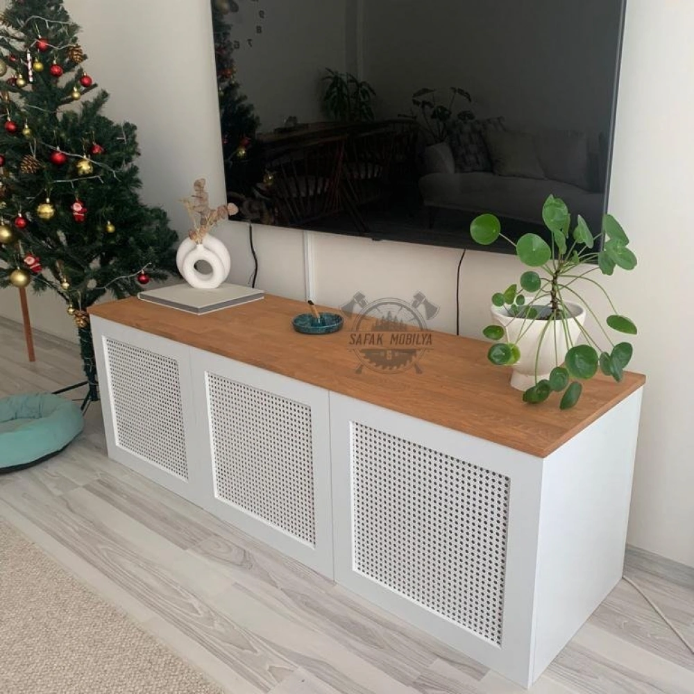 Weißes modernes TV-Gerät mit detaillierten Hazeran-Details