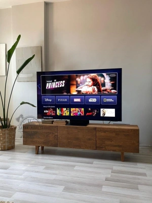 Holz Klapptür Dunkel Walnuss Modell TV Einheit