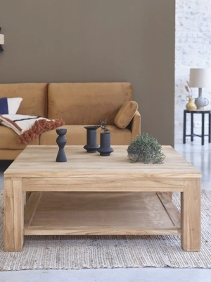 Ahşap masif kare orta sehpa