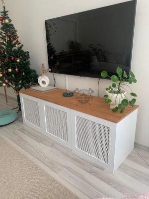 Beyaz hazeran detaylı modern tv ünite