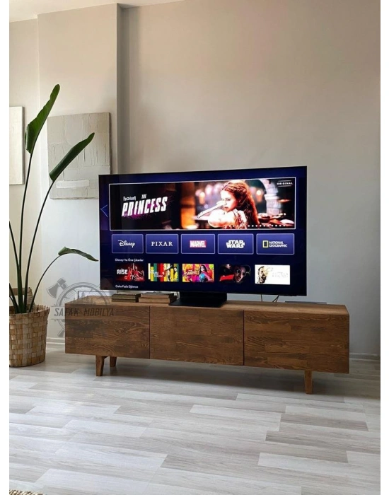 Ahşap devirme kapaklı koyu ceviz model tv ünite