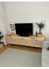 Hazeran Detaylı Masif Ahşap Devirme Kapaklı Tv Ünite
