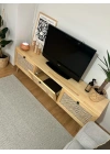 Hazeran Detaylı Masif Ahşap Devirme Kapaklı Tv Ünite