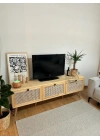 Hazeran Detaylı Masif Ahşap Devirme Kapaklı Tv Ünite