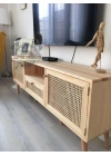 Ahşap masif hazeran kapak ve çekmeceli modern tv ünite