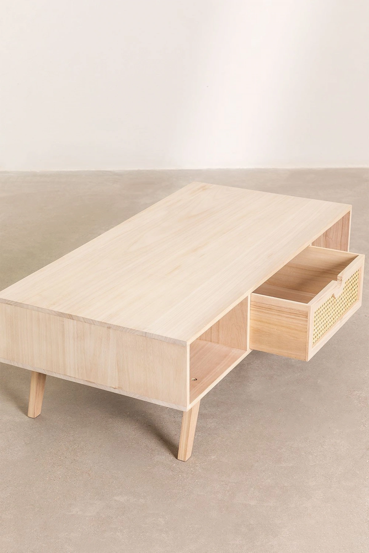 Hazeran Detaylı Masif Ahşap Çift Yönlü Free Çekmeceli Orta Sehpa 120x45x60 cm