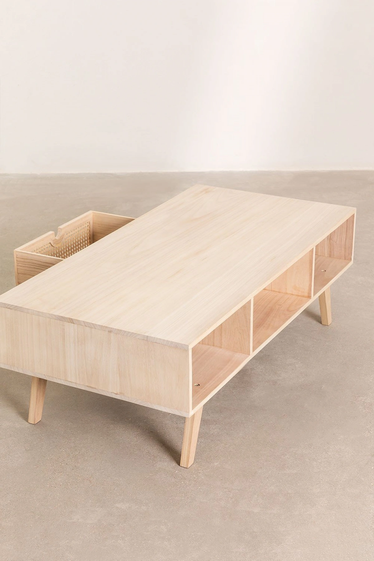 Hazeran Detaylı Masif Ahşap Çift Yönlü Free Çekmeceli Orta Sehpa 120x45x60 cm