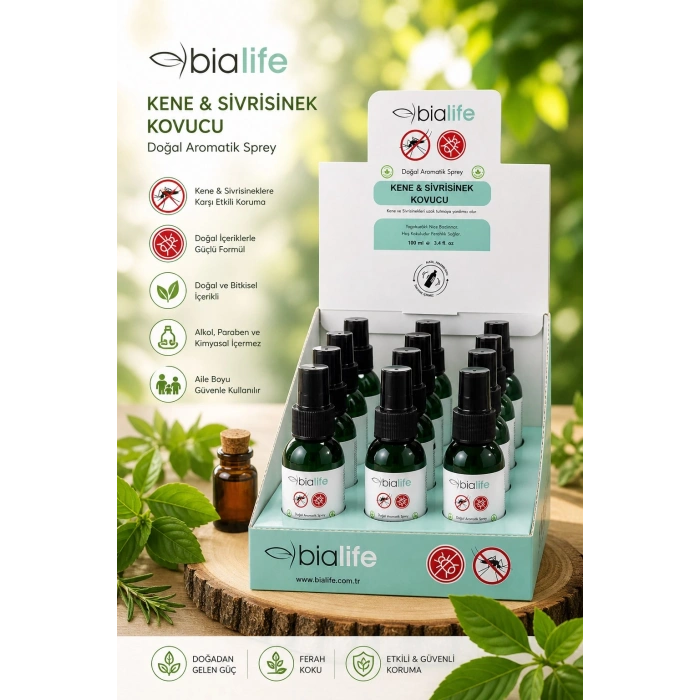 Kene & Sivrisinek Kovucu Doğal Aromatik Sprey 100 Ml - 12li Stand