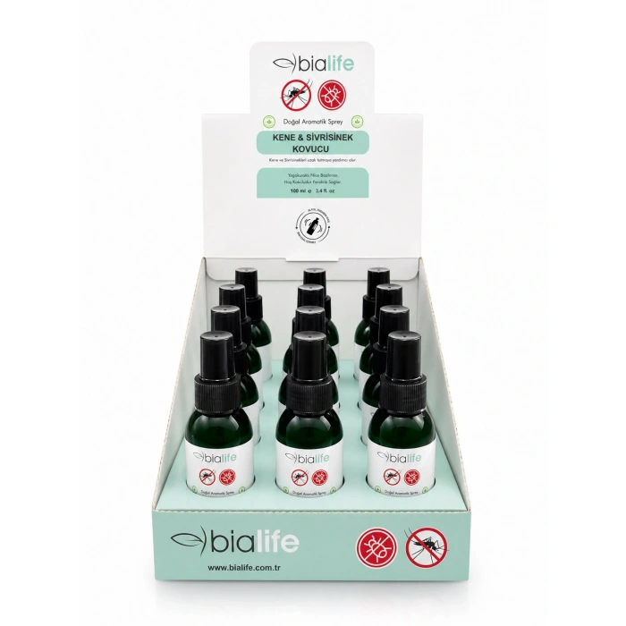 Kene & Sivrisinek Kovucu Doğal Aromatik Sprey 100 Ml - 12li Stand