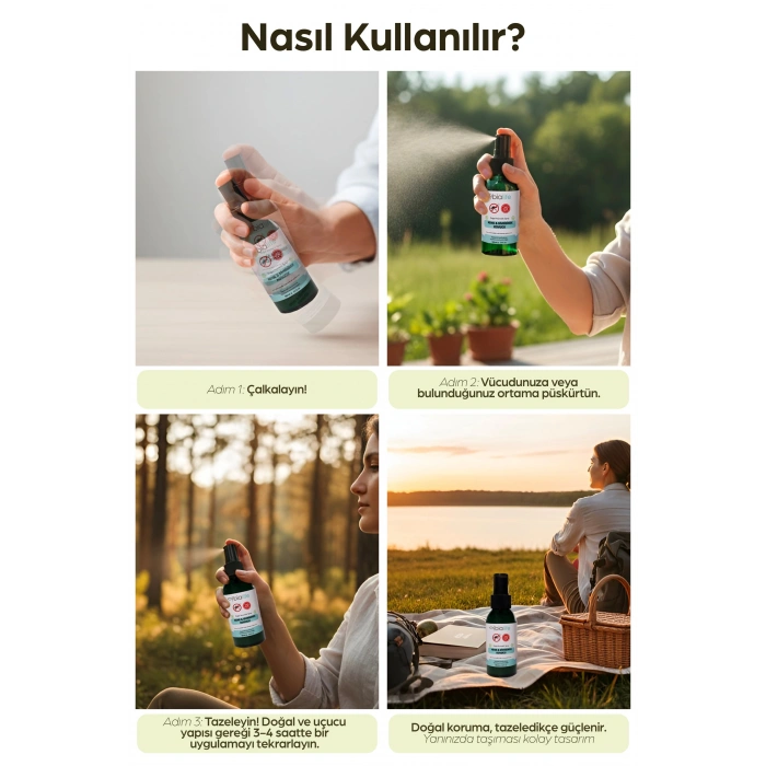 Kene & Sivrisinek Kovucu Doğal Aromatik Sprey 100 Ml - 12li Stand