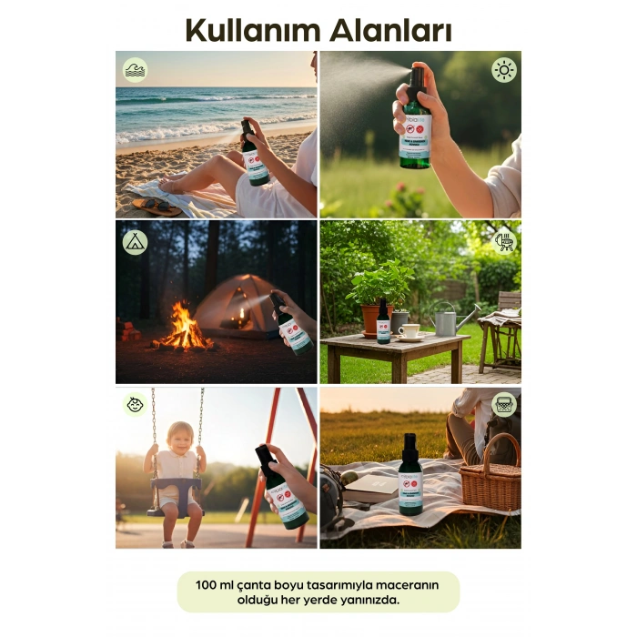 Kene & Sivrisinek Kovucu Doğal Aromatik Sprey 100 Ml - 12li Stand