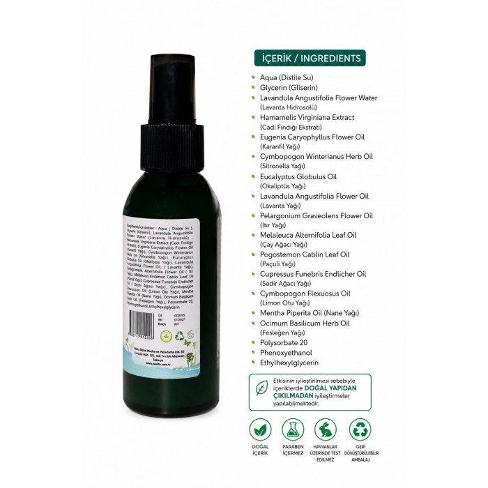 Kene & Sivrisinek Kovucu Doğal Aromatik Sprey 100 Ml - Doğal Sivrisinek Kovucu