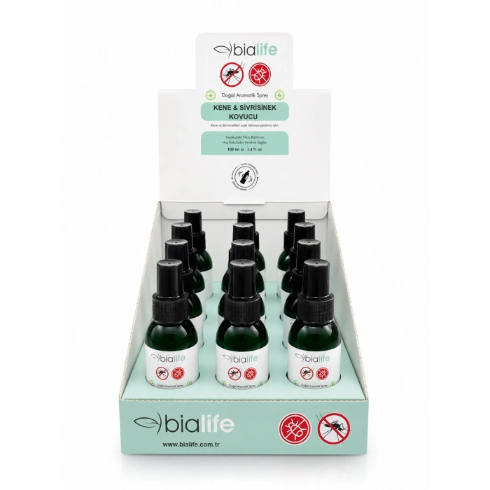 Kene & Sivrisinek Kovucu Doğal Aromatik Sprey 100 Ml - 12li Stand