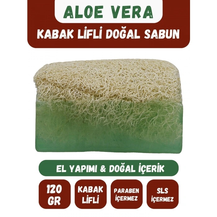 Doğal Kabak Lifli ALOE VERA Özlü Doğal Sabun (120 Gr) - Bialife