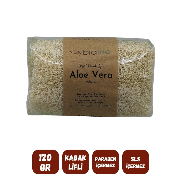 Doğal Kabak Lifli ALOE VERA Özlü Doğal Sabun (120 Gr) - Bialife