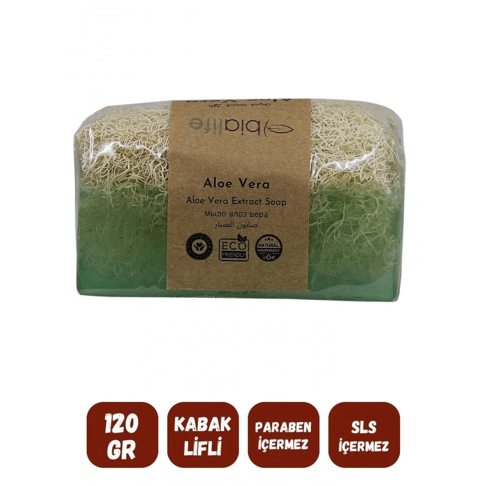 Doğal Kabak Lifli ALOE VERA Özlü Doğal Sabun (120 Gr) - Bialife