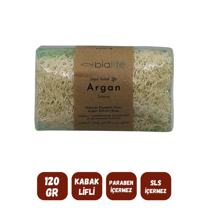 Doğal Kabak Lifli ARGAN Özlü Doğal Sabun (120 Gr) - Bialife