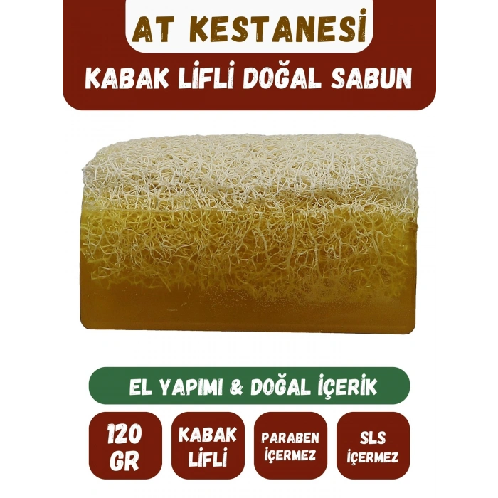 Doğal Kabak Lifli AT KESTANESİ Özlü Doğal Sabun (120 Gr) - Bialife