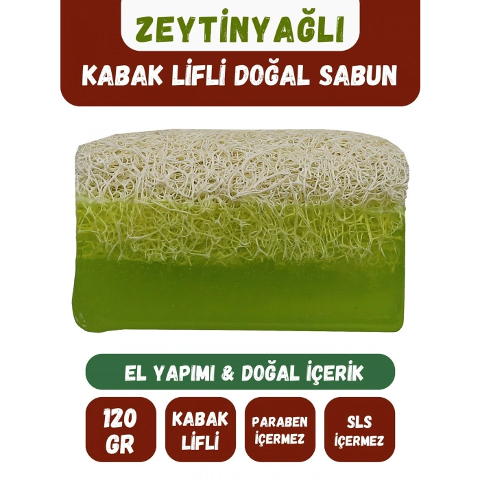 Kabak Lifli ZEYTİNYAĞI Özlü Doğal Sabun (120 gr) - Bialife