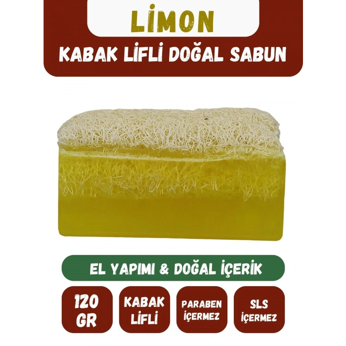 Doğal Kabak Lifli LİMON Özlü Doğal Sabun (120 Gr) - Bialife