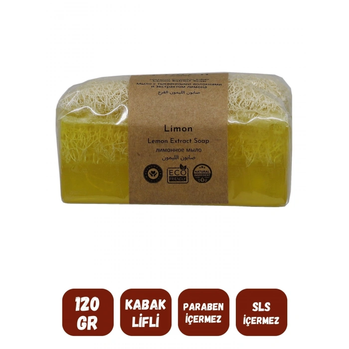 Doğal Kabak Lifli LİMON Özlü Doğal Sabun (120 Gr) - Bialife