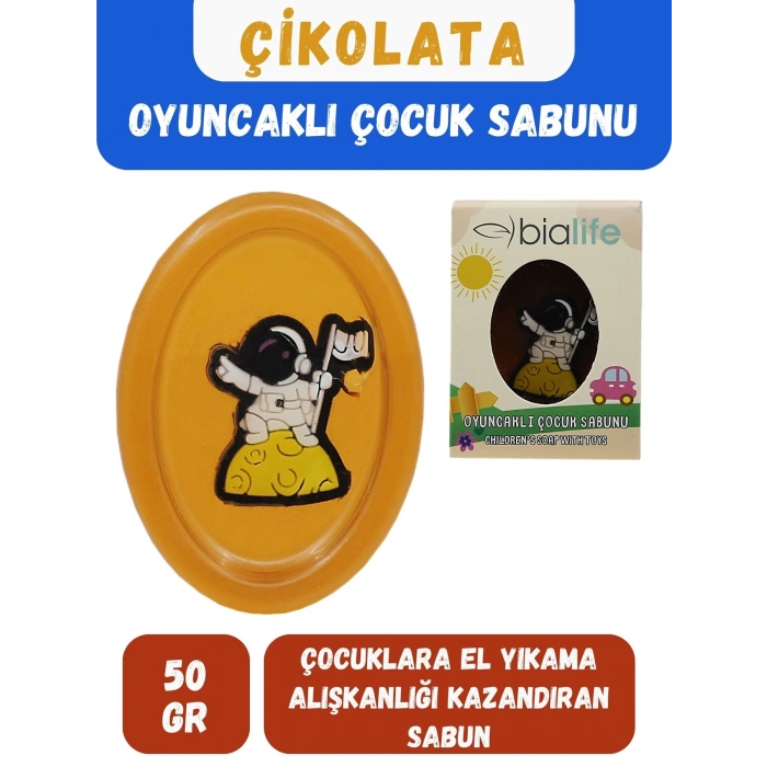 ÇİKOLATA Özlü El Yapımı Oyuncaklı Çocuk Sabunu - Bialife