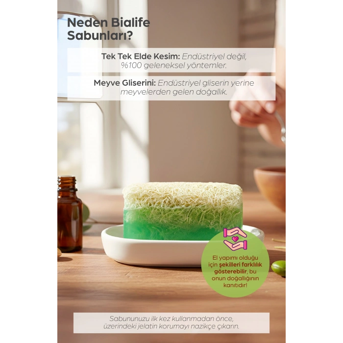 Doğal Kabak Lifli ARGAN Özlü Doğal Sabun (120 Gr) - Bialife