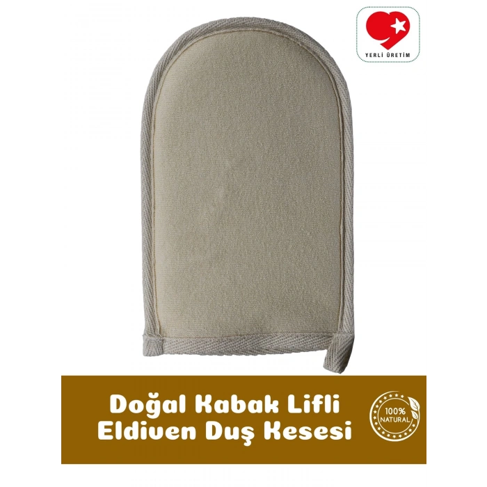 Doğal Kabak Lifli Battal Eldiven Kese - Banyo Duş Kesesi - Bialife