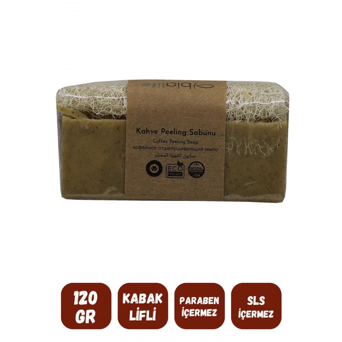 Doğal Kabak Lifli KAHVE Özlü Doğal Sabun (120 Gr) - Bialife