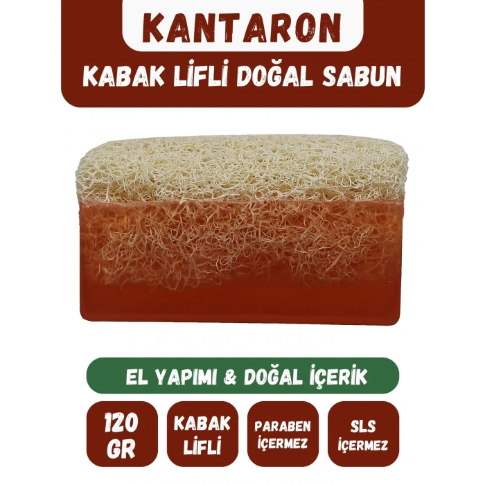 Doğal Kabak Lifli KANTARON Özlü Doğal Sabun (120 Gr) - Bialife