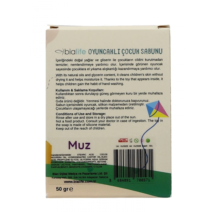 Muz Özlü El Yapımı Oyuncaklı Çocuk Sabunu - Bialife