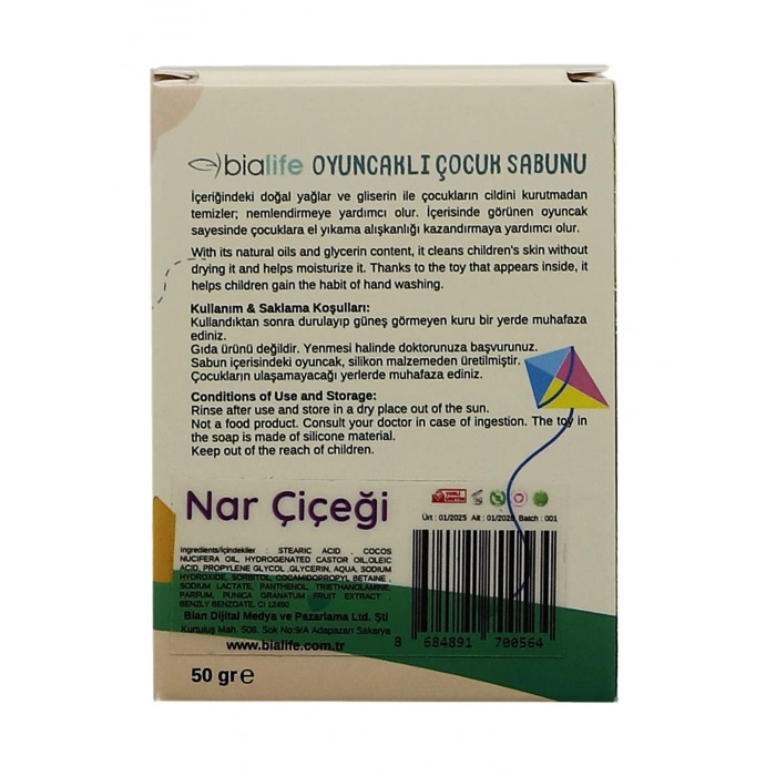 NAR ÇİÇEĞİ Özlü El Yapımı Oyuncaklı Çocuk Sabunu - Bialife