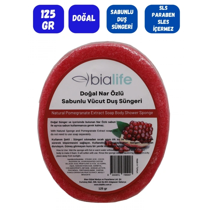 NAR Özlü Doğal El Yapımı Sabunlu Vücut Duş Süngeri - Bialife