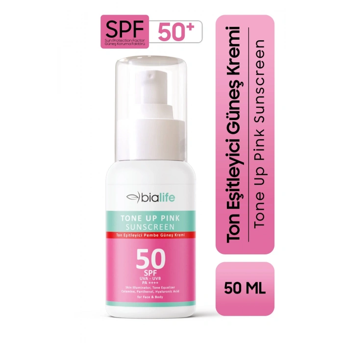 Ton Eşitleyici SPF-50 PEMBE Güneş Kremi - Bialife