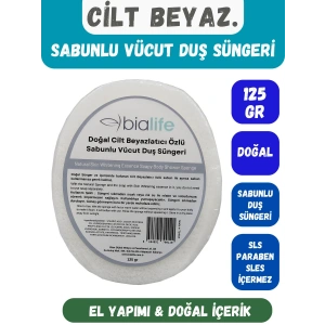 CİLT BEYAZLATICI Özlü Doğal El Yapımı Sabunlu Vücut Duş Süngeri - Bialife