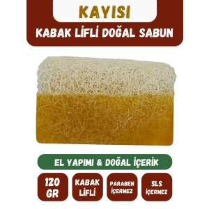 Doğal Kabak Lifli KAYISI Özlü Doğal Sabun (120 Gr) - Bialife