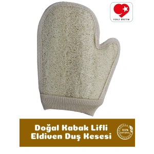 Doğal Kabak Lifli Parmak Eldiven Vücut Kesesi - Banyo Duş Kesesi- Bialife