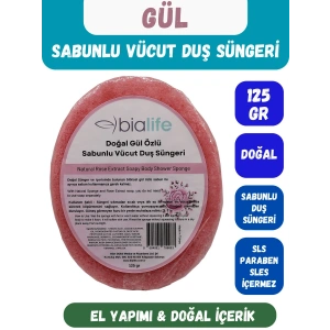 GÜL Özlü Doğal El Yapımı Sabunlu Vücut Duş Süngeri - Bialife