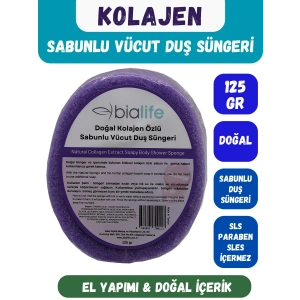 KOLAJEN Özlü Doğal El Yapımı Sabunlu Vücut Duş Süngeri - Bialife