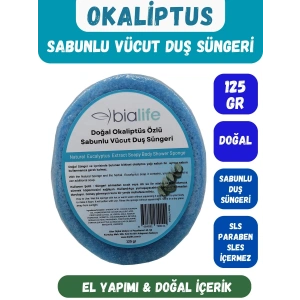 OKALİPTUS Özlü Doğal El Yapımı Sabunlu Vücut Duş Süngeri - Bialife