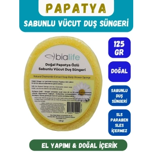 PAPATYA Özlü Doğal El Yapımı Sabunlu Vücut Duş Süngeri - Bialife
