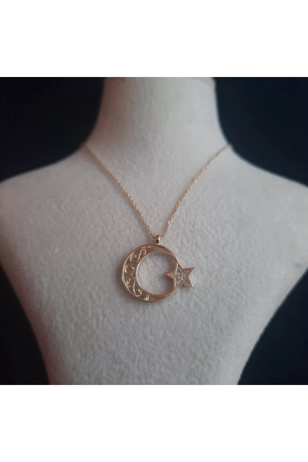 Ay Yıldız Kolye 14 Ayar