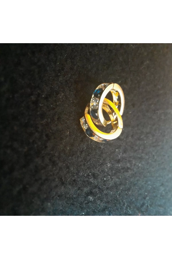 Halka Taşlı Çocuk Küpesi 14 Ayar