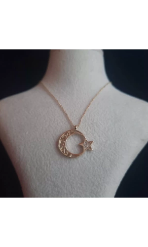 Ay Yıldız Kolye 14 Ayar