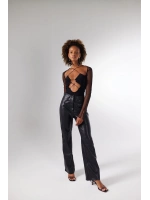 Bel Bağlamalı Bony Bodysuit Siyah