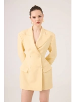 Belden Oturmalı Galina Blazer Ceket Sarı