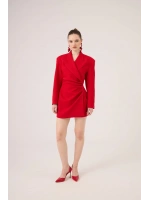 Beli Drape Detaylı Heleni Blazer Ceket Kırmızı