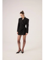 Beli Drape Detaylı Heleni Blazer Ceket Siyah